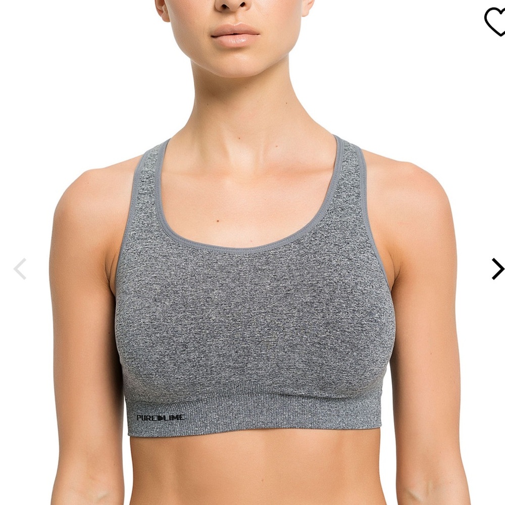 PureLime seamless sports bra gray small / medium racer back